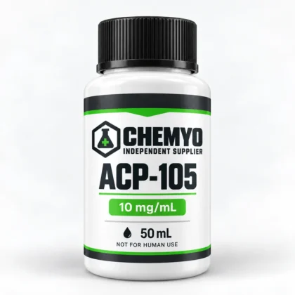 Chemyo ACP-105 solution packaging illustration, 10 mg/mL, 50 mL