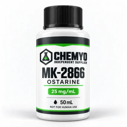 Chemyo MK-2866 Ostarine solution packaging illustration, 25 mg/mL, 50 mL