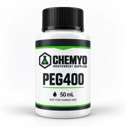 Chemyo PEG400 solvent packaging illustration, 50 mL
