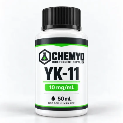 Chemyo YK-11 solution packaging illustration, 10 mg/mL, 50 mL